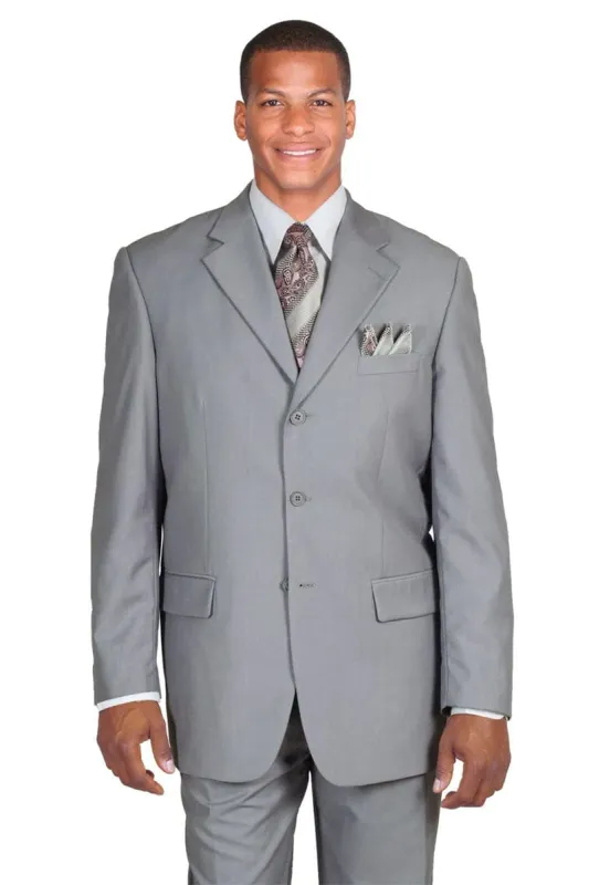 "Grey Regular Fit Men's Classic 3-Button Suit - Timeless Elegance" sold by Alberto Nardoni