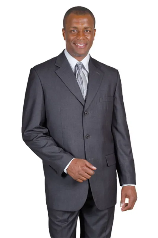 "Grey Wool Feel - Designer Brand Classic 3 Button Pinstripe Men's Suit" sold by Alberto Nardoni