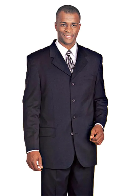 "Navy Men's 100% Wool 4-Button Dress Suit" sold by Alberto Nardoni