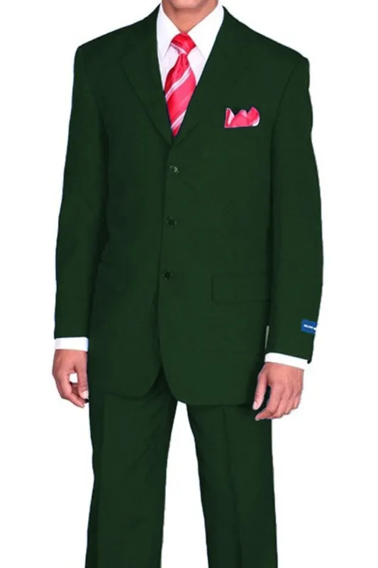 "Classic Fit Men's 3-Button Poplin Suit in Olive - Elegant Menswear" sold by Alberto Nardoni