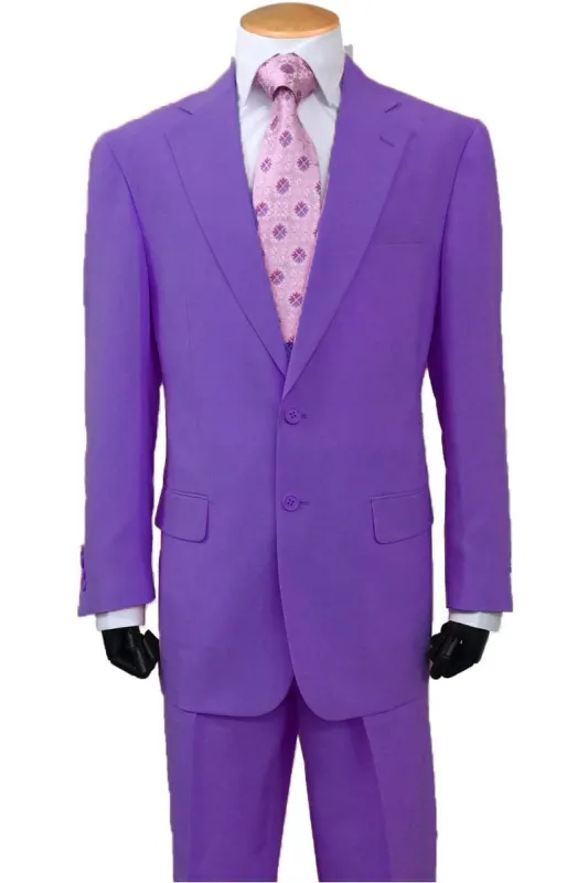 "Men's Slim Fit 2-Button Poplin Suit in Purple - Basic Style" sold by Alberto Nardoni