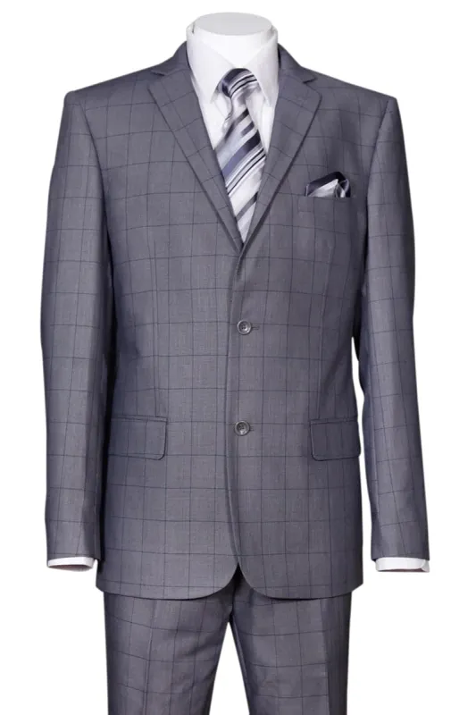 "Grey Windowpane Plaid Suit - Mens Modern Fit 2 Button" sold by Alberto Nardoni