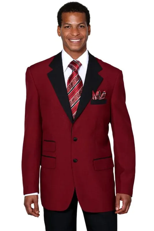 "Burgundy Men's Tuxedo - 2 Button Classic Fit with Contrast Collar" sold by Alberto Nardoni