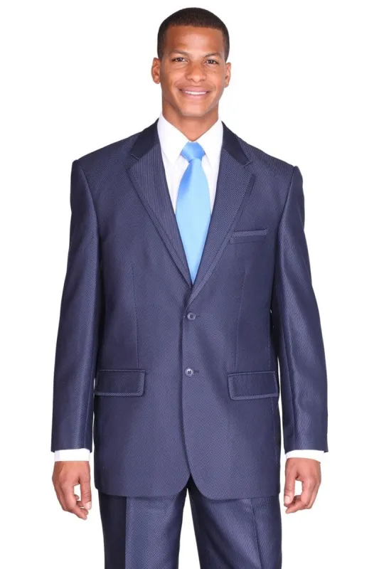 "Sharkskin Suit Men's Navy - 2 Button Diagonal Shiny Design" sold by Alberto Nardoni