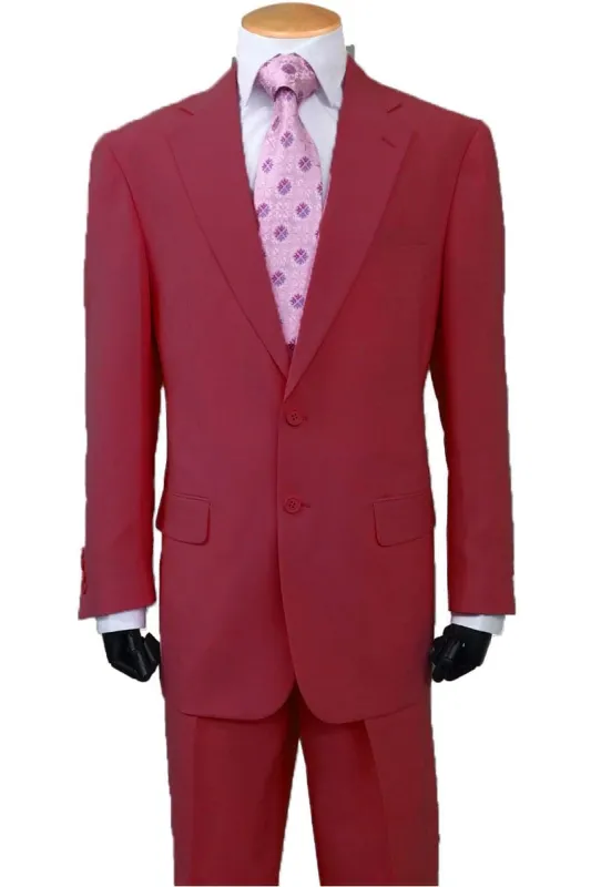 "Classic Fit Men's Poplin Suit - 2 Button Design in Burgundy" sold by Alberto Nardoni