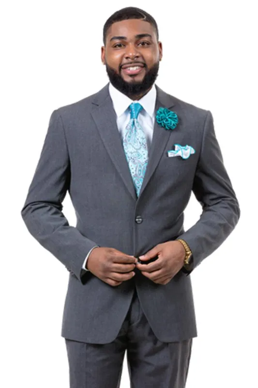 EJ Samuel Men's Ultra Slim Fit Business Suit: 2-Button Medium Grey sold by Alberto Nardoni