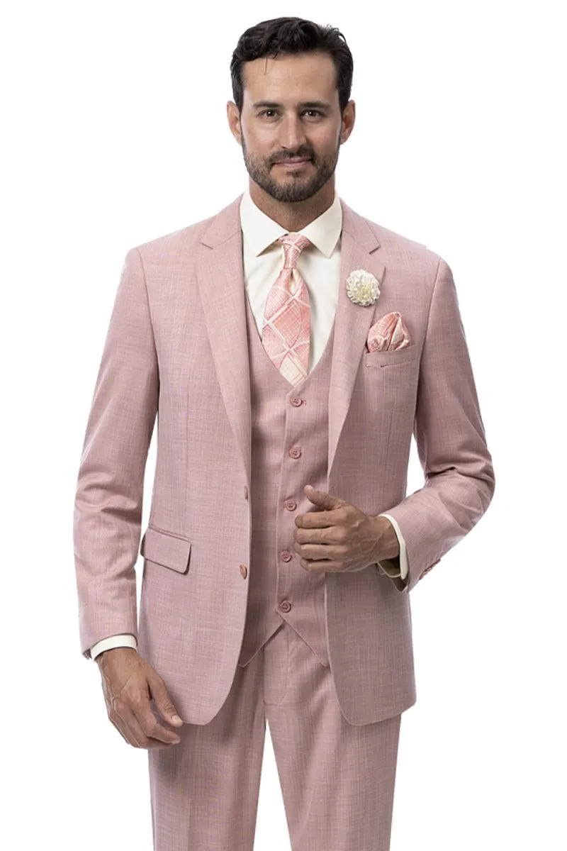 EJ Samuel Modern Fitâ„¢ Mauve Sharkskin Two-Button Suit sold by Alberto Nardoni