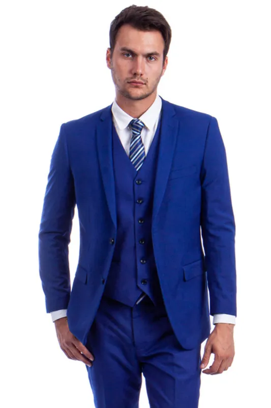 "Royal Blue Men's Wedding & Business Suit - Vested Two Button Solid Color" sold by Alberto Nardoni