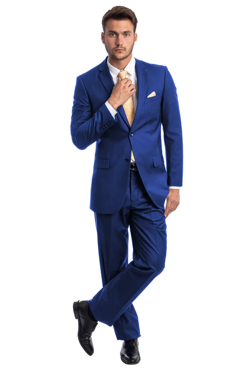 "Modern Fit Men's Business Suit - Two Button, Royal Blue" sold by Alberto Nardoni product image thumbnail 2