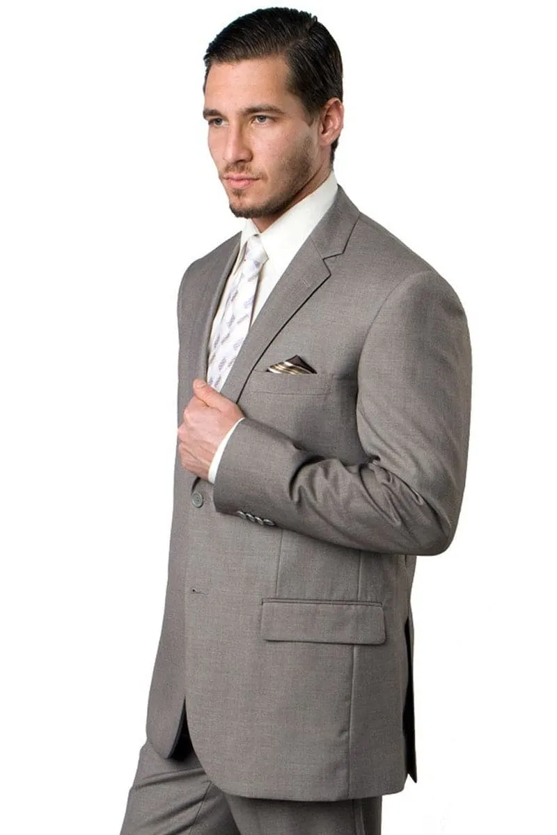 "Modern Fit Men's Business Suit - Two Button Style in Sand" sold by Alberto Nardoni