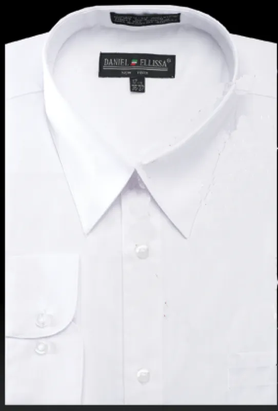 White Cotton Blend Men's Dress Shirt - Basic Style sold by Alberto Nardoni