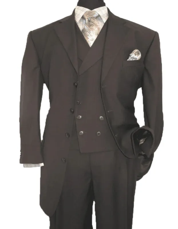 "Brown Men's Fashion Suit - 4 Button with Double Breasted Vest" sold by Alberto Nardoni