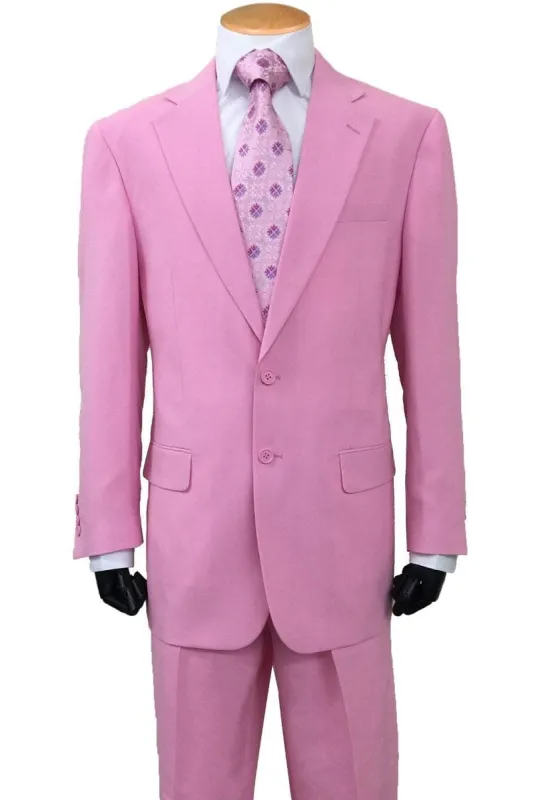 "Classic Fit Men's Poplin Suit - 2 Button Style in Pink" sold by Alberto Nardoni