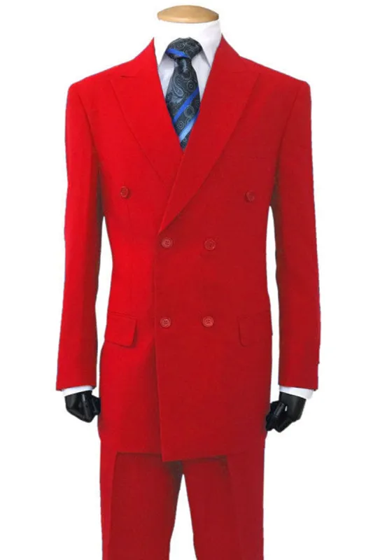 "Red Double Breasted Poplin Suit - Classic Fit for Men" sold by Alberto Nardoni