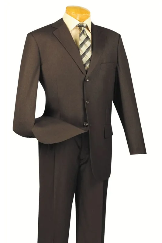 "Brown Classic 3-Button Men's Regular Fit Suit - Timeless Elegance" sold by Alberto Nardoni