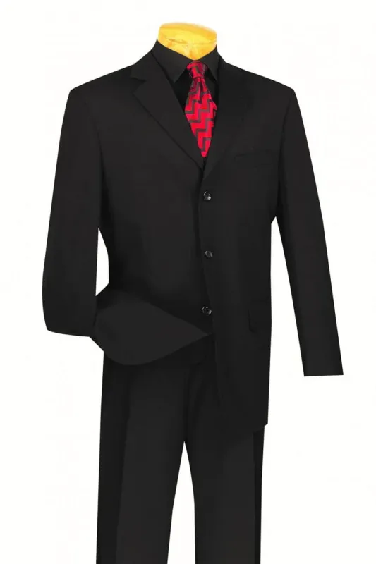 "Classic Men's Black Suit - Regular Fit, 3 Button Style" sold by Alberto Nardoni