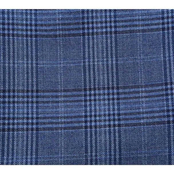 Designer Brand - Wool Stretch Single Breasted Slim Fit Denim Blue Glen sold by Alberto Nardoni product image thumbnail 3