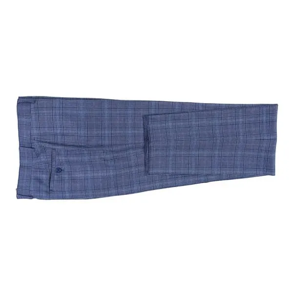 Designer Brand - Wool Stretch Single Breasted Slim Fit Denim Blue Glen sold by Alberto Nardoni product image thumbnail 5