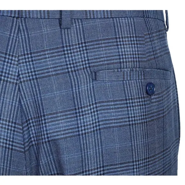 Designer Brand - Wool Stretch Single Breasted Slim Fit Denim Blue Glen sold by Alberto Nardoni product image thumbnail 2