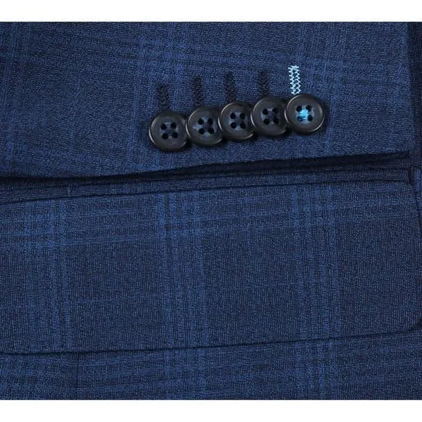 Designer Brand - Wool Stretch Single Breasted Slim Fit Blue Suit sold by Alberto Nardoni product image thumbnail 5