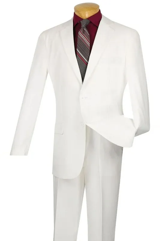 "White Modern Fit Men's Suit - Two Button Wool Feel | CLOSE OUT 52R" sold by Alberto Nardoni