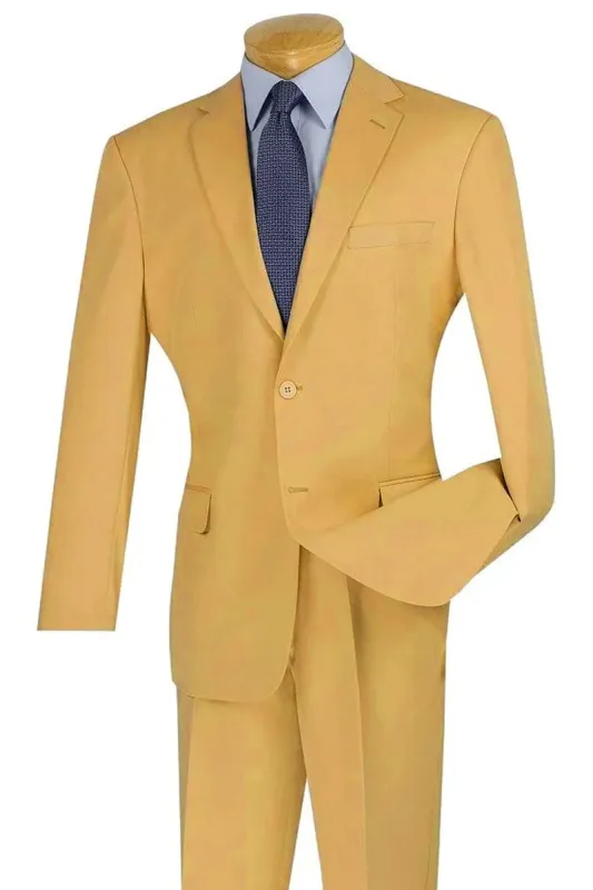 "Modern Fit Men's Two-Button Wool Feel Suit - Camel Color" sold by Alberto Nardoni