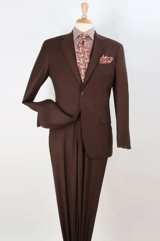 "Modern Fit Wool Feel Men's Suit - Two Button Design in Light Brown" sold by Alberto Nardoni