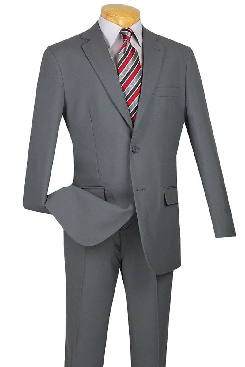 "Modern Fit Two-Button Men's Suit in Light Grey - Wool Feel" sold by Alberto Nardoni