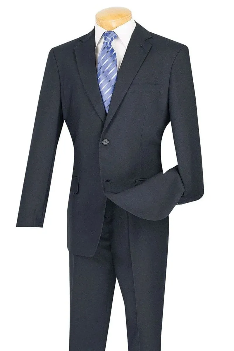 "Modern Fit Two-Button Men's Suit in Navy Blue - Wool Feel" sold by Alberto Nardoni