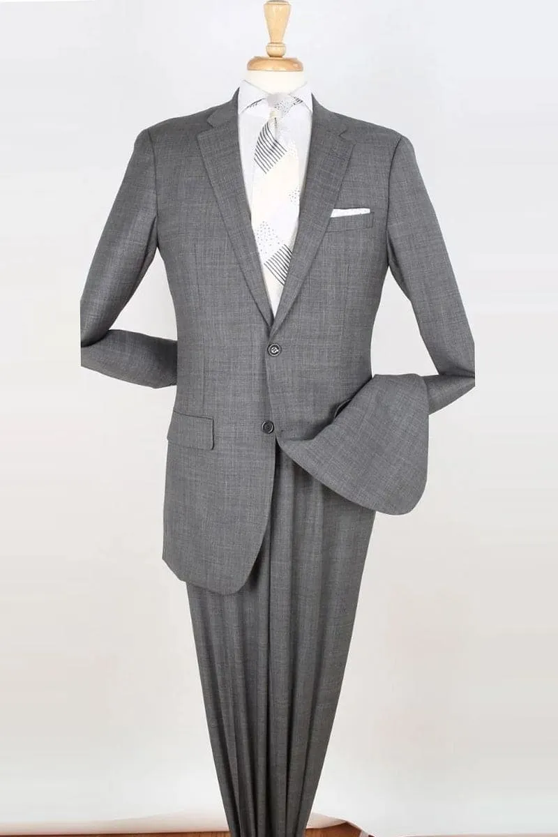 "Extra Long Modern Fit Men's Suit - 100% Wool, Two Button, Light Grey" sold by Alberto Nardoni