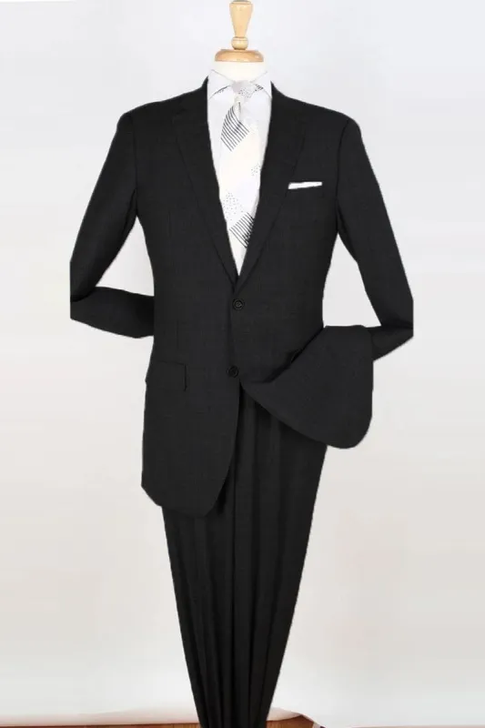 "Black Modern Fit Suit for Tall Men - 100% Wool Two-Button Design" sold by Alberto Nardoni