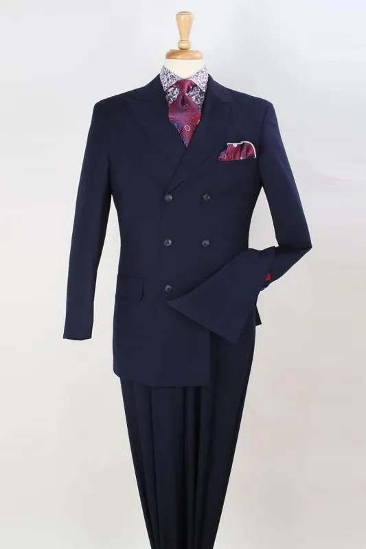 "Men's Navy Double Breasted Fashion Suit - Three Quarter Length" sold by Alberto Nardoni