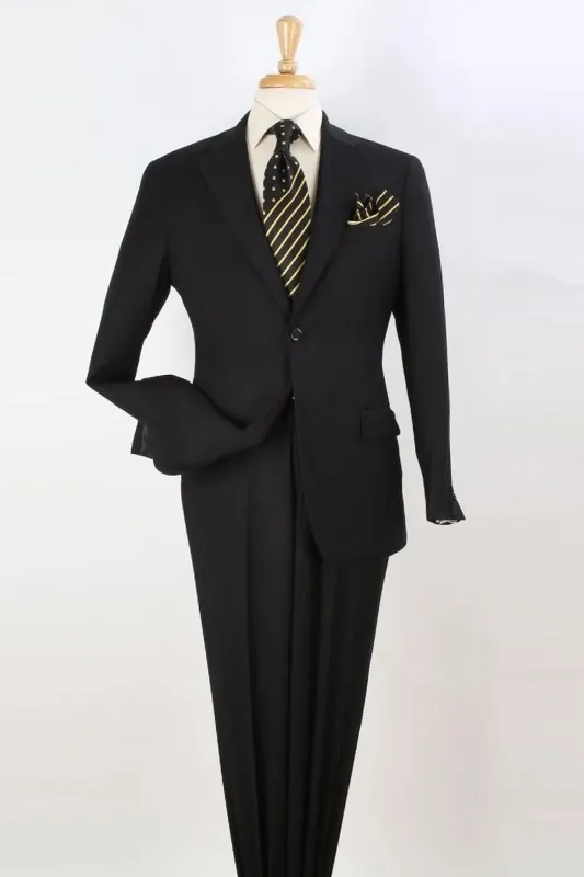 Apollo King "Black Modern Fit Two-Button Men's Suit - Two Piece Set" made by Alberto Nardoni