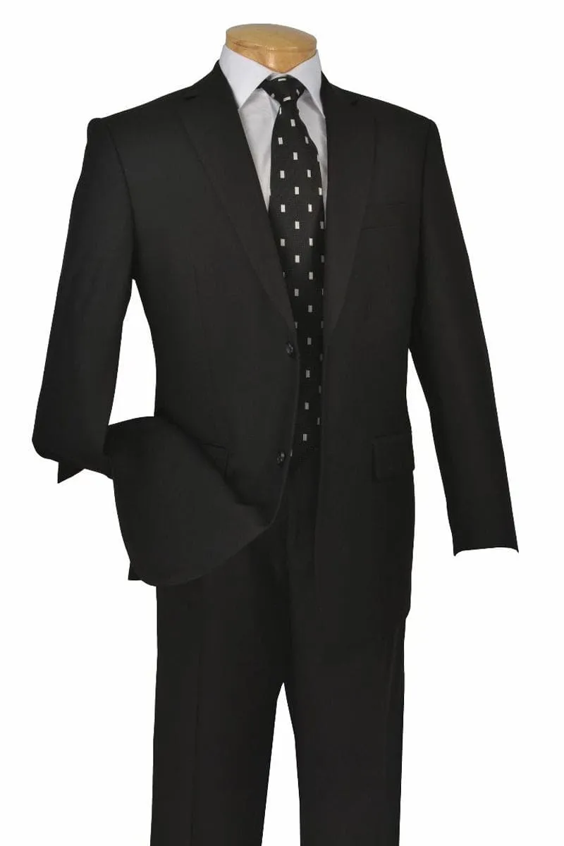 "Black Modern Fit Two Button Poplin Men's Suit - Contemporary Style" sold by Alberto Nardoni