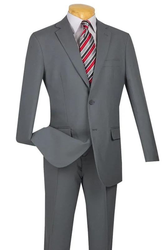 "Light Grey Modern Fit Two-Button Poplin Men's Suit" sold by Alberto Nardoni