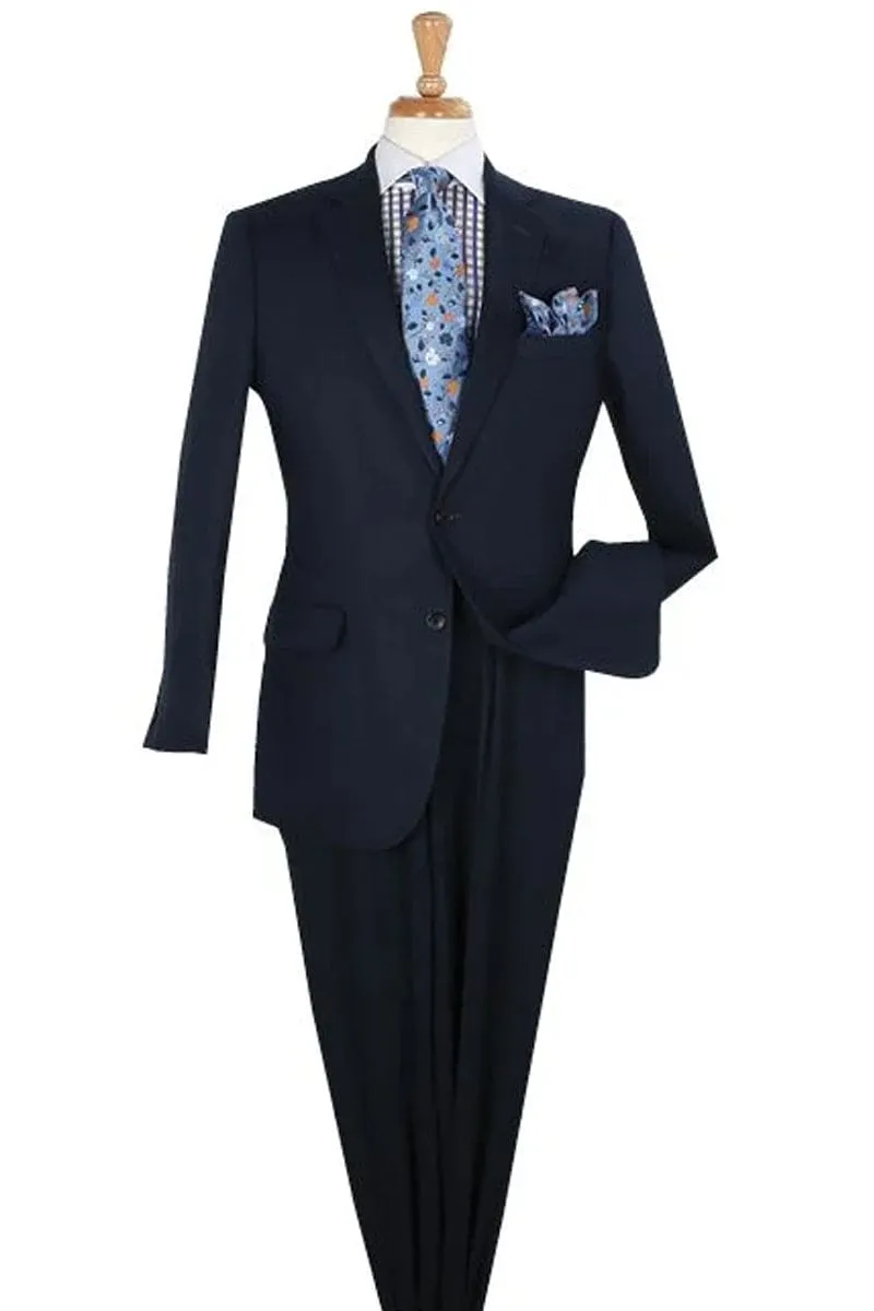"Navy Men's Classic Fit Linen Summer Suit - Two Button Style" sold by Alberto Nardoni