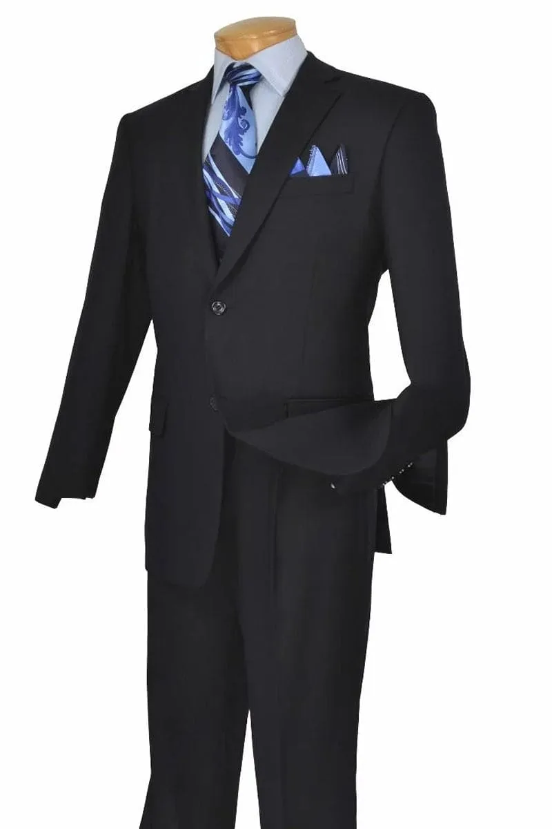 Apollo King "Modern Fit Two Button Men's Poplin Suit - Navy Blue" sold by Alberto Nardoni