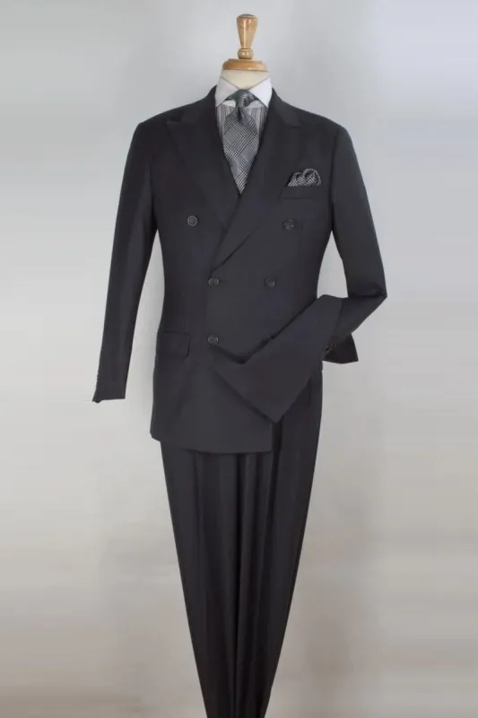 "Classic Fit Double Breasted Men's Suit in Charcoal - 100% Super 150's Wool" sold by Alberto Nardoni