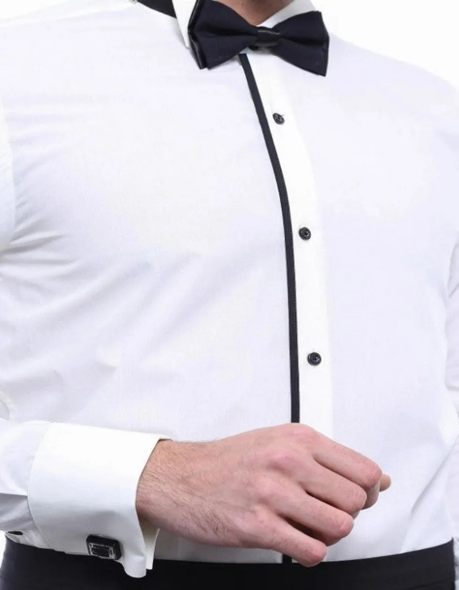 Cream Tuxedo Shirt sold by Alberto Nardoni product image thumbnail 2