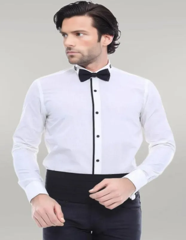 Cream Tuxedo Shirt sold by Alberto Nardoni