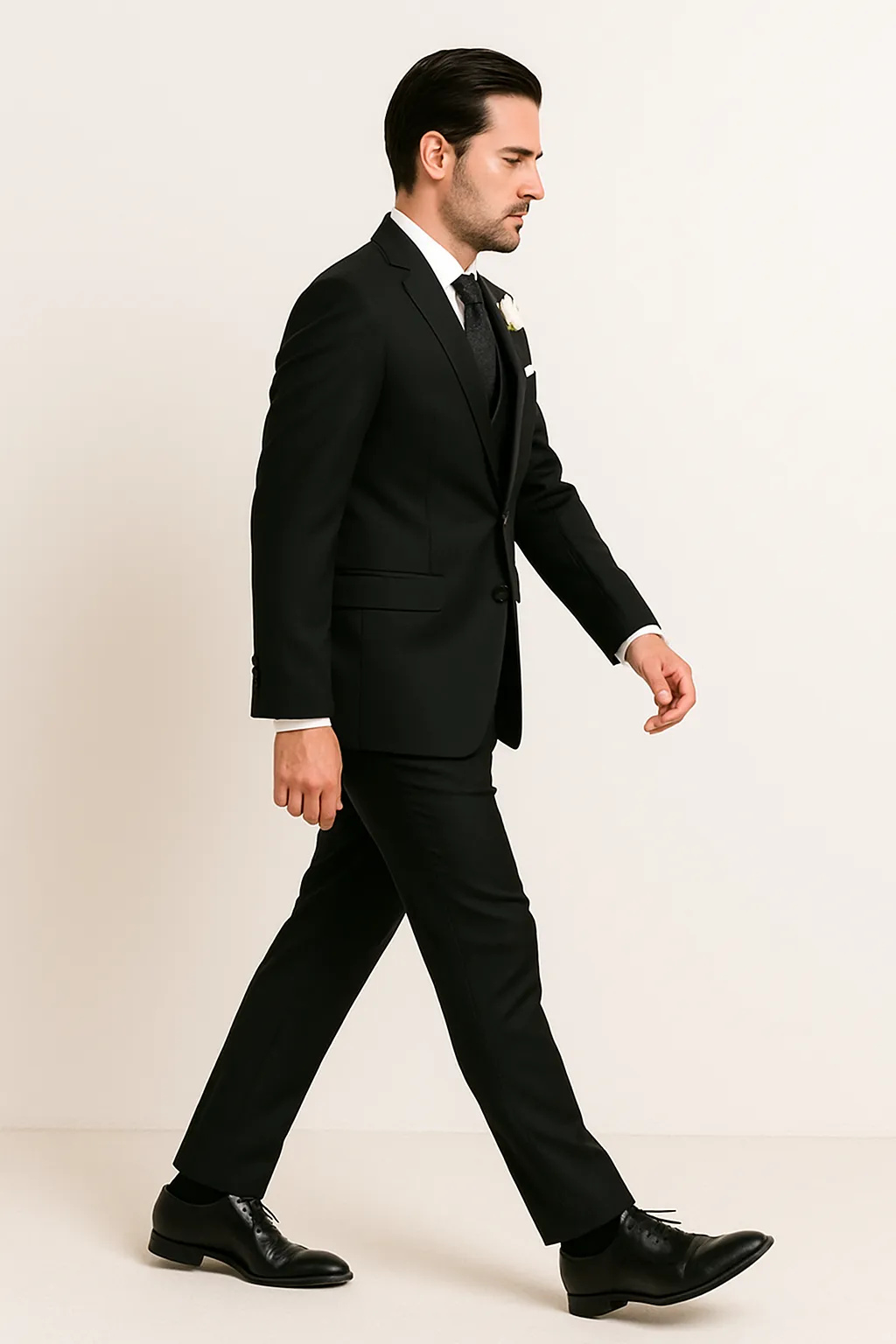 Leonardo Collection - Slim Fit Tuxedo 2 Buttons 3 Piece Suit Black sold by Alberto Nardoni product image thumbnail 5