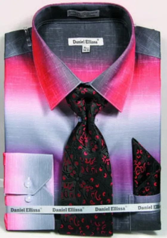 "Men's Red Dress Shirt & Tie Set - Multi-Color Faded Print" sold by Alberto Nardoni