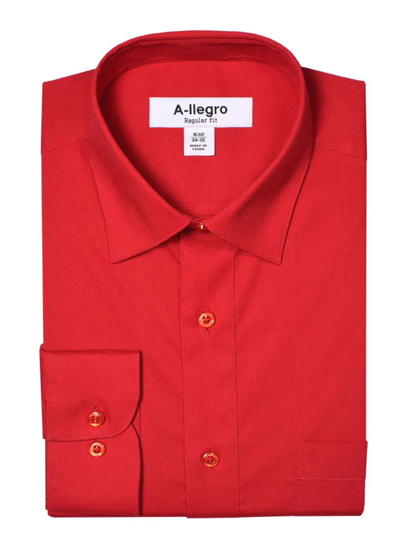 "Red Cotton Dress Shirt for Men - Regular Fit Basic Style" sold by Alberto Nardoni