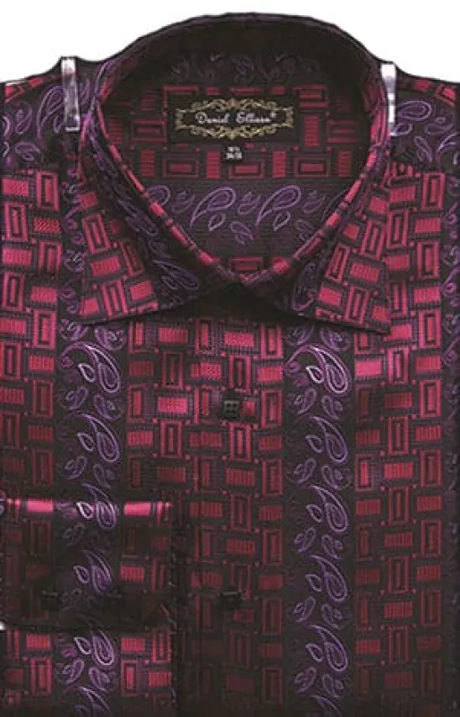 "Paisley Pattern Men's Sports Shirt - Regular Fit, Red, Fancy Tonal" sold by Alberto Nardoni