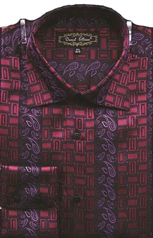 "Paisley Pattern Men's Sports Shirt - Regular Fit, Red, Fancy Tonal" sold by Alberto Nardoni
