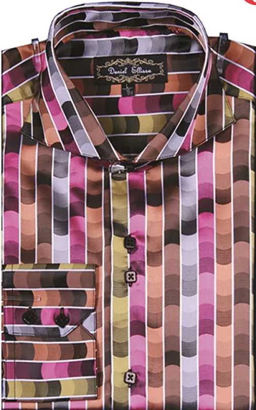 "Fancy Tonal Stripe Men's Regular Fit Sports Shirt - Fuchsia" sold by Alberto Nardoni