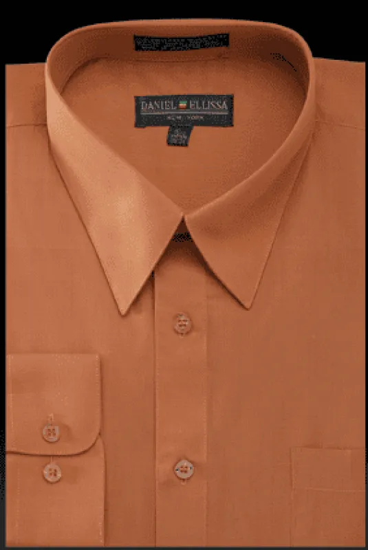 "Men's Regular Fit Dress Shirt - Basic Style in Rust Color" sold by Alberto Nardoni