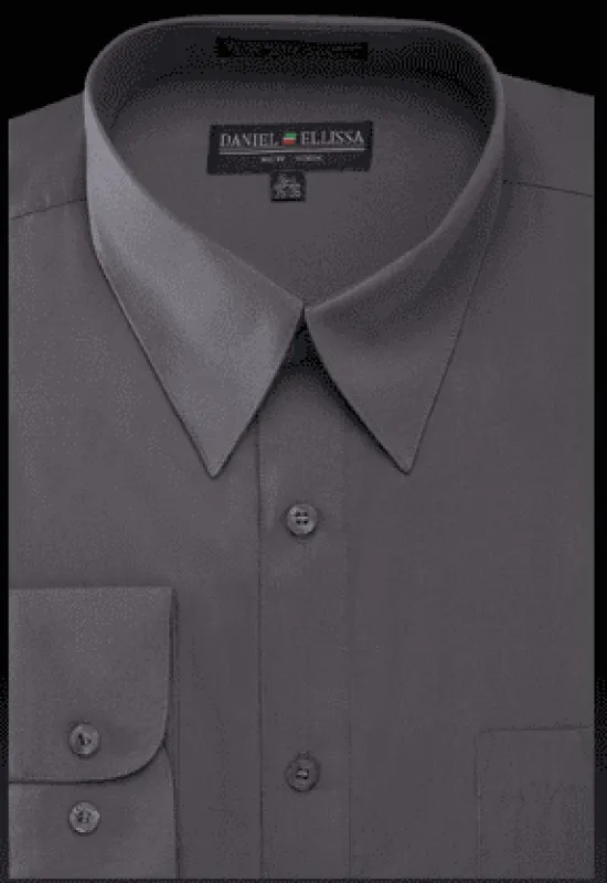 "Men's Charcoal Grey Dress Shirt - Regular Fit Basic Style" sold by Alberto Nardoni