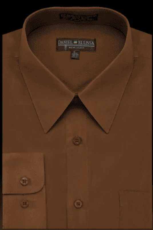 Brown Men's Regular Fit Dress Shirt - Basic Style sold by Alberto Nardoni