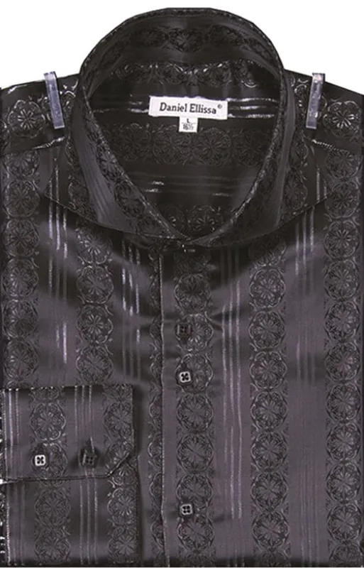 "Men's Sports Shirt - Regular Fit, Fancy Chain Pattern in Black" sold by Alberto Nardoni